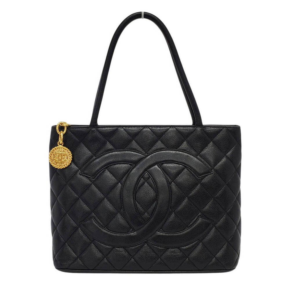 Chanel Caviar Skin Reissue Tote Handbag seal Black